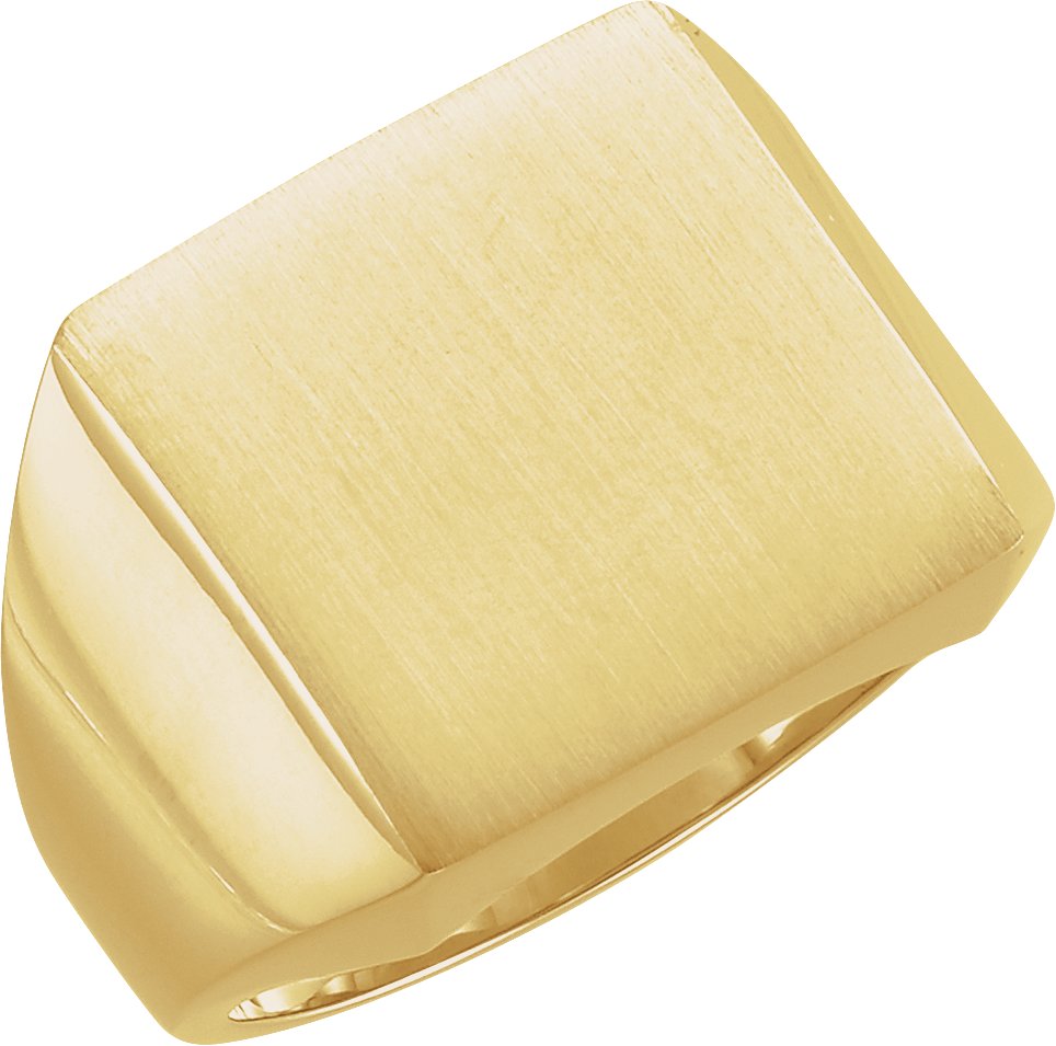 14K Yellow 16 mm Square Signet Ring