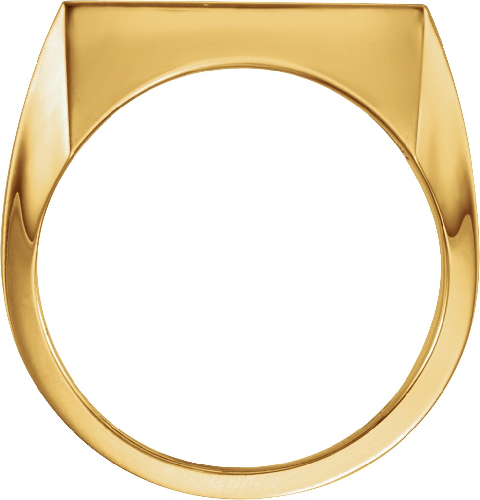 14K Yellow 18 mm Square Signet Ring