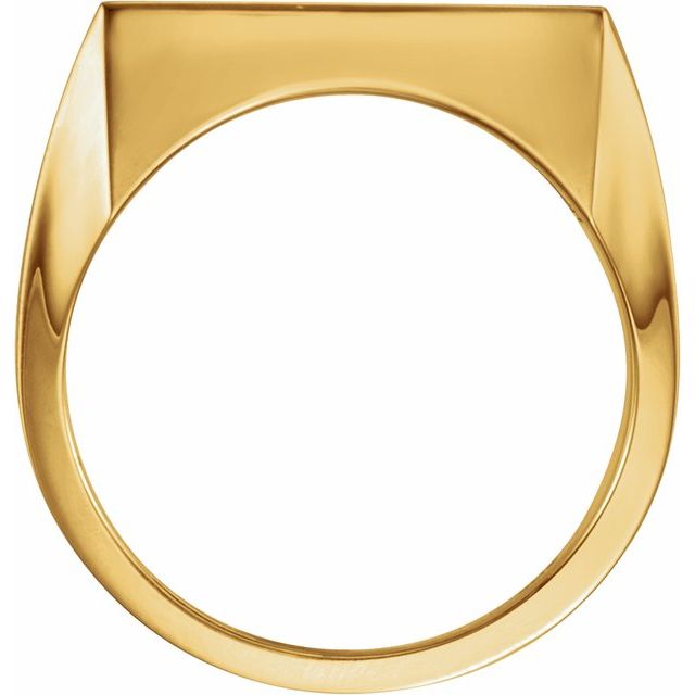 14K Yellow 18 mm Square Signet Ring