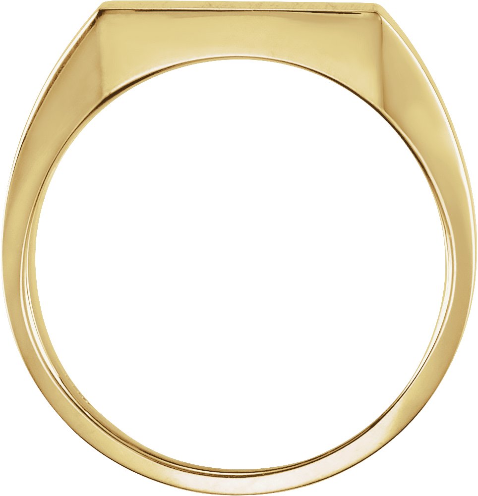 14K Yellow 14 mm Square Signet Ring