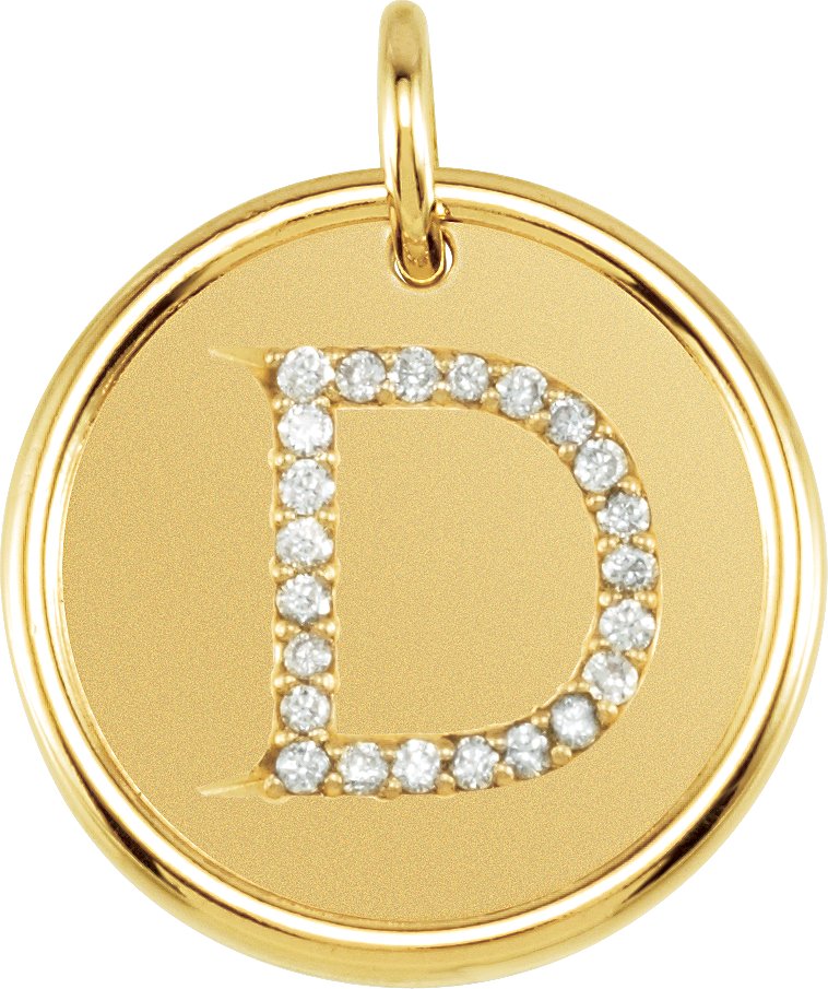 14K Yellow 0.13 CTW Natural Diamond Initial D Pendant Ref 3216880