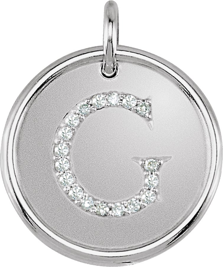 Sterling Silver 0.10 CTW Natural Diamond Initial G Pendant Ref 3216010