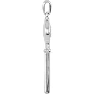 Alternative view of "Natural Diamond ""Future"" Key Pendant" – Sterling Silver