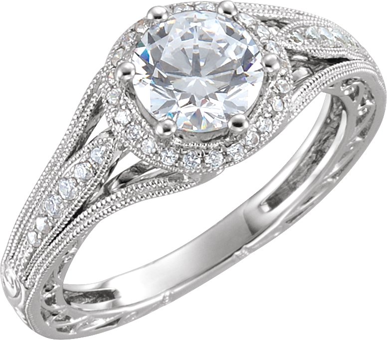 Diamond Semi-mount Split Shank Engagement Ring or Band