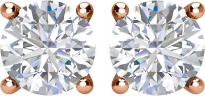 14K Rose 1/3 CTW Natural Diamond Stud Earrings