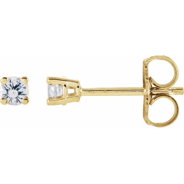 14K Yellow 4 mm Stuller Lab-Grown Moissanite Stud Earrings with Friction Post