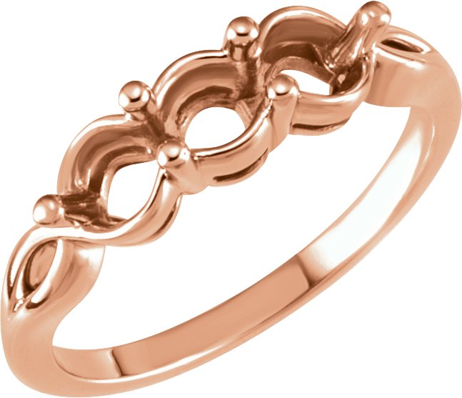 Round Three-Stone Ring Mounting
