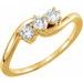 14K Yellow 1/3 CTW Natural Diamond Three-Stone Ring 