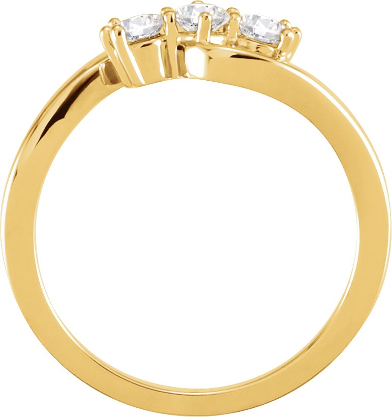 14K Yellow 1/3 CTW Lab-Grown Diamond Three-Stone Ring