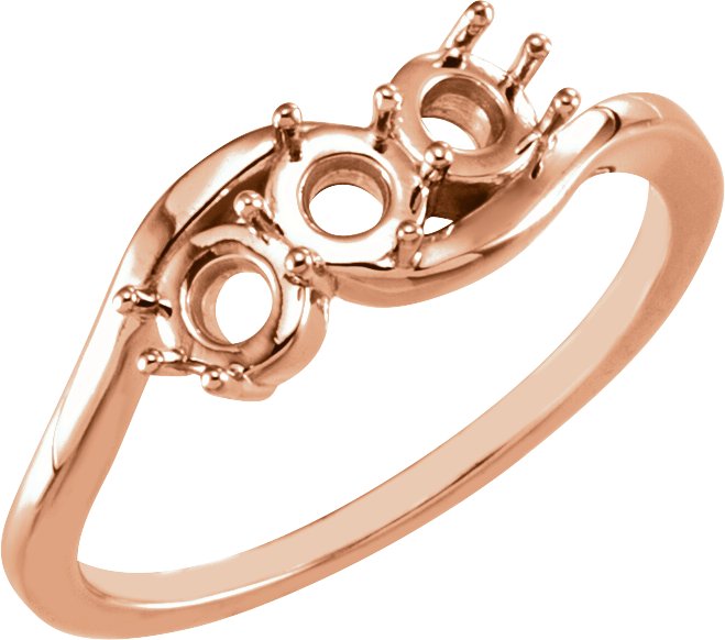 Round Three-Stone Ring Mounting