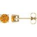 14K Yellow 5 mm Natural Citrine Earrings with Friction Post