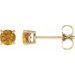 14K Yellow 4 mm Natural Citrine Earrings with Friction Post
