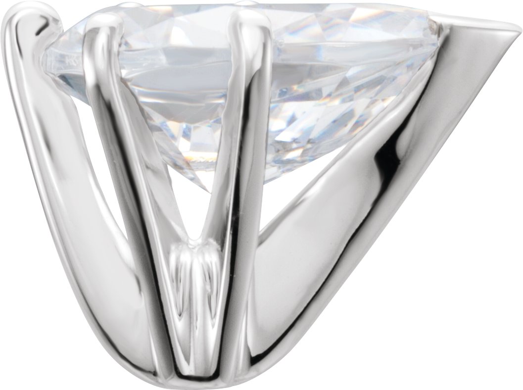 Pear 6-Prong V-End Shank Setting