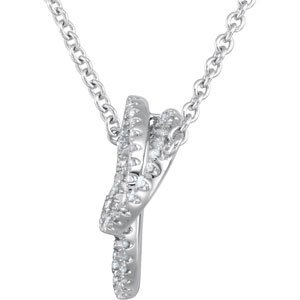 14K White 1/3 CTW Natural Diamond Circle 18 Necklace