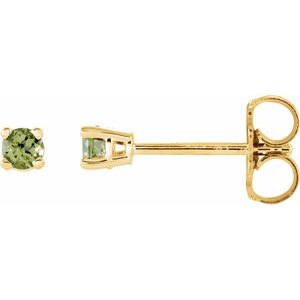 14K Yellow 2.5 mm Natural Peridot Earrings with Friction Post