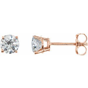 14K Rose 1/5 CTW Natural Diamond Stud Earrings with Friction Post