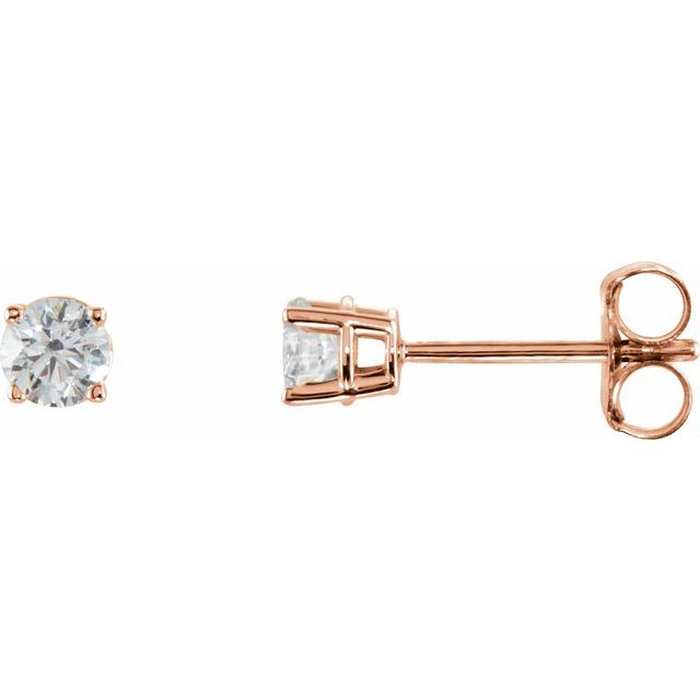 14K Rose 1/3 CTW Natural Diamond Stud Earrings with Friction Post