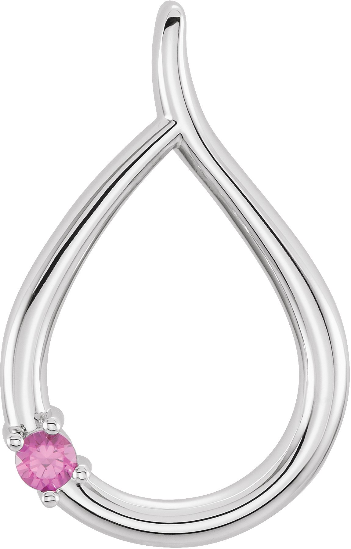 14K White 2.5 mm Round 1-Stone Family Pendant Mounting
