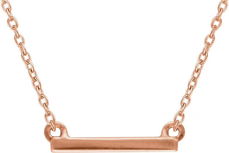 14K Rose Petite Bar 16-18" Necklace