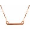14K Rose 18x1.5 mm Petite Bar 16 18 inch Necklace Ref. 11896062