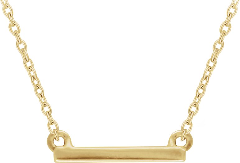 14K Yellow Petite Bar 16-18" Necklace