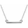14K White 18x1.5 mm Petite Bar 16 18 inch Necklace Ref. 11896050
