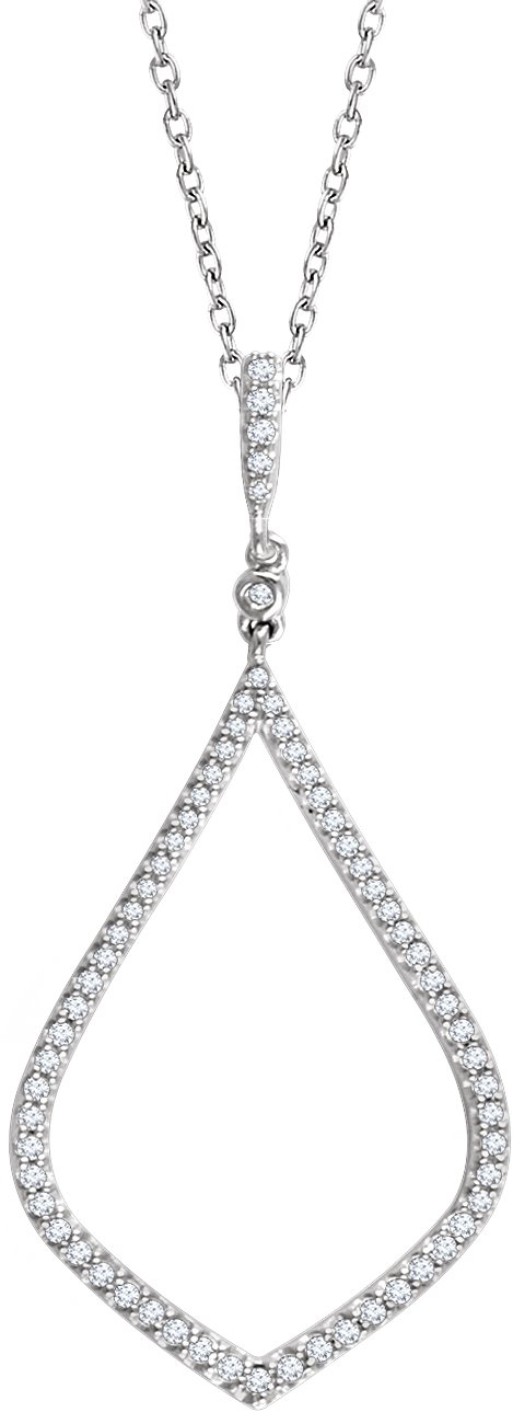 14K White 1/4 CTW Natural Diamond 18 Necklace