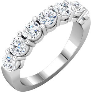 14K White 1 1/3 CTW Natural Diamond Anniversary Band  