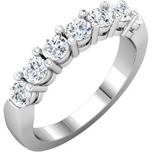 14K White 1 CTW Diamond Anniversary Band  