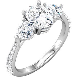 3- Stone Engagement Ring or Matching Band