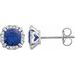 14K White Lab-Grown Blue Sapphire & 1/10 CTW Natural Diamond Earrings