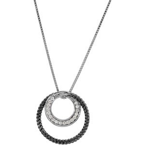 1/6 CTW Diamond Necklace With Black Rhodium Plating – 14K White Gold