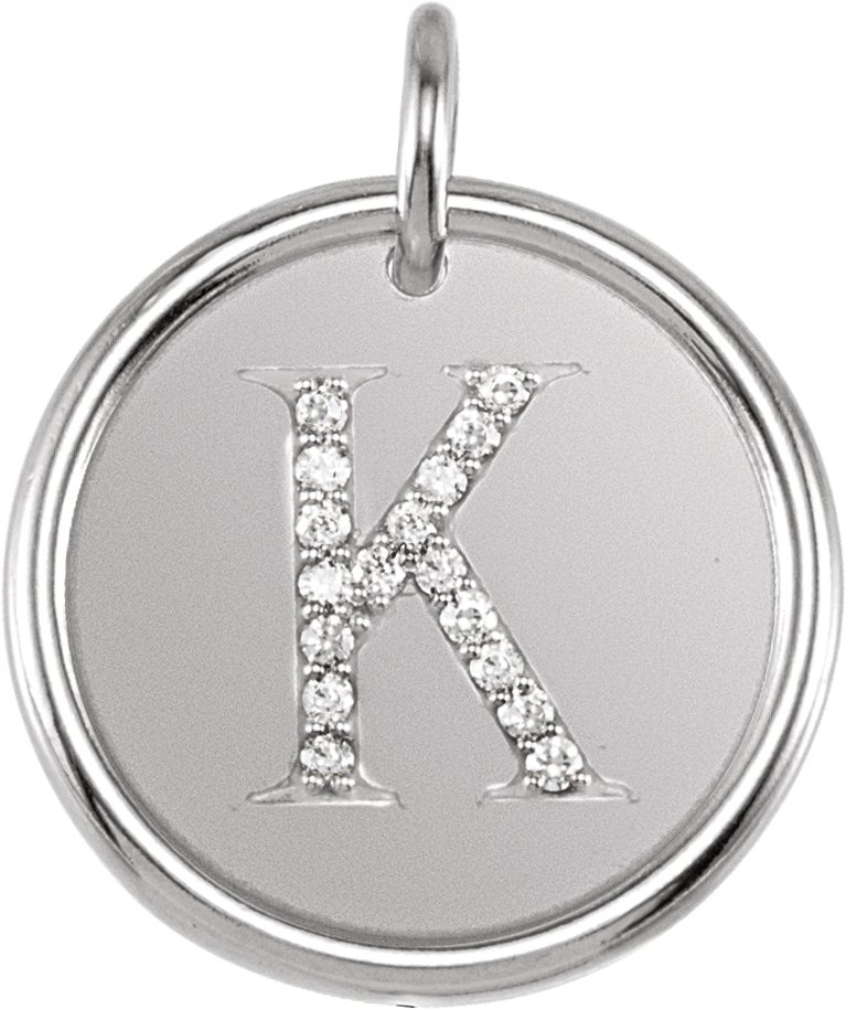 Sterling Silver .08 CTW Natural Diamond Initial K Pendant Ref 3169936