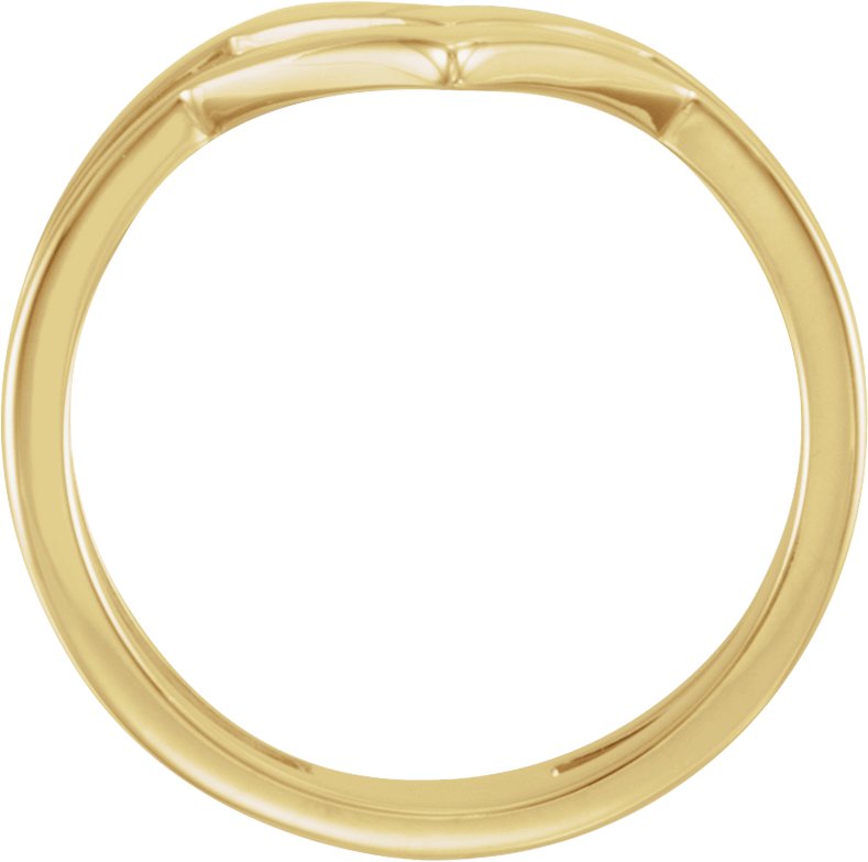 14K Yellow Double V Ring