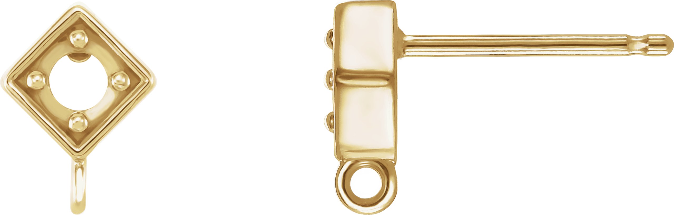Round 4-Prong Earring Top