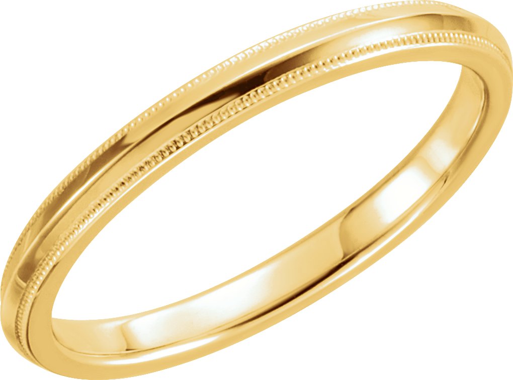14K Yellow 2.5 mm Knife Edge Comfort-Fit Band with Milgrain Size 11.5