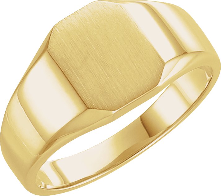 14K Yellow 9x7 mm Octagon Signet Ring 