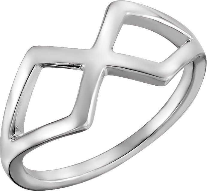 14K White Freeform Ring