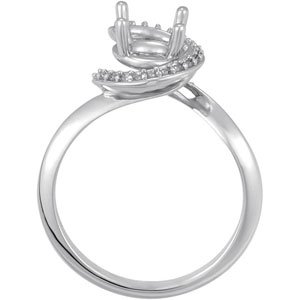 Sterling Silver 7.4 mm Round Engagement Ring Mounting