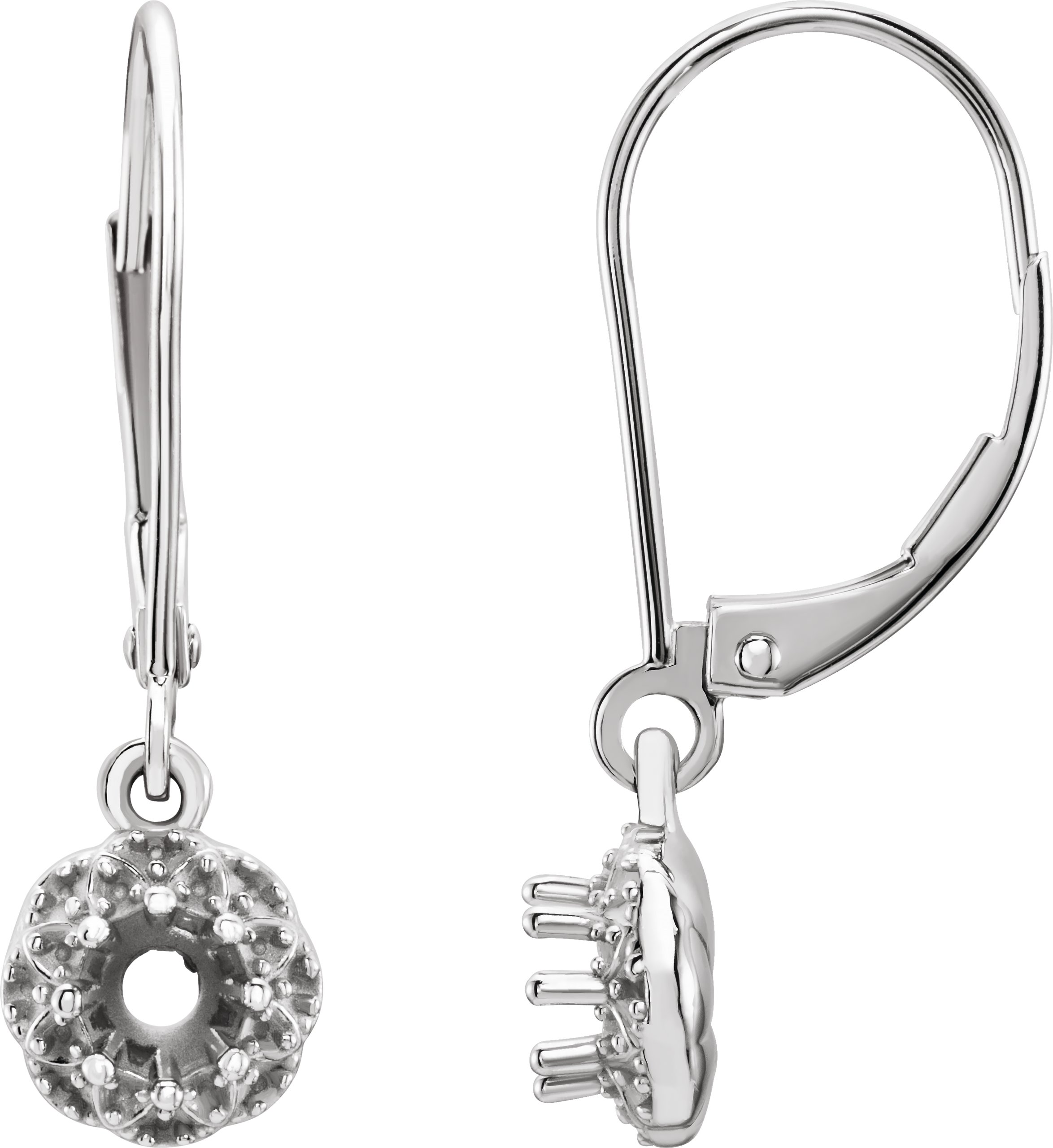Round Vintage-Inspired Earring Mounting