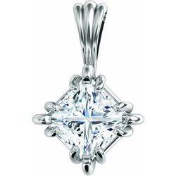 29011 / Continuum Sterling Silver / 4X4 Mm / Fancy Prong Basket Pendant