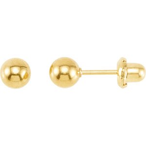 24K Gold-Plated Stainless Steel Ball Stud Piercing Earrings