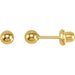 24K Gold Plated Sterling Silver Ball Stud Piercing Earrings