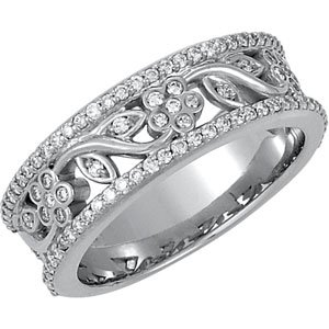 14K White 1/2 CTW Natural Diamond Anniversary Band