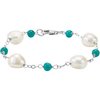 Sterling Silver Pearl and Turquoise Bracelet Ref. 3284947