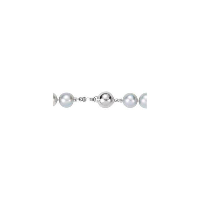 Sterling Silver Cultured Gray Freshwater Pearl 18 Strand