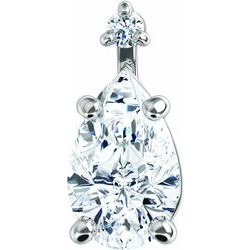 Pear 4-Prong Accented Setting for Earring Assembly