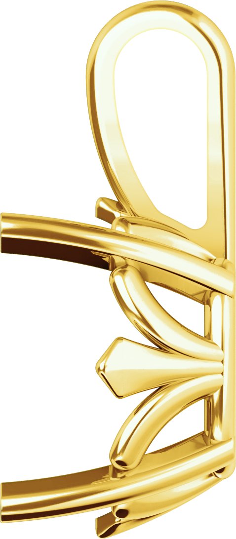 Oval 4-Prong Fleur-de-lis Pendant