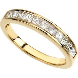 14K Yellow 3/4 CTW Diamond Anniversary Band Size 6