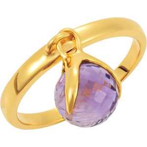 18K Yellow Vermeil Amethyst Ring Size 7